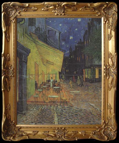 framed  Vincent Van Gogh The Cafe Terrace on the Place du Forum,Arles,at Night (nn04), Ta013